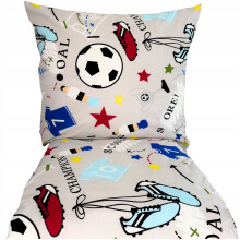 SET DI BIANCHERIA DA LETTO PER BAMBINI 120x160 COTONE SET 3 PEZZI CALCIO PER BAMBINI