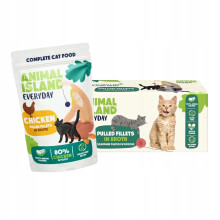 Comida húmeda para gatos ANIMAL ISLAND pollo en caldo 40x85g