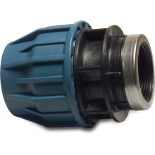 Jason PP -sovitin 25 mm x 1" puristin x GW 16 bar musta/sininen