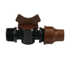 Tulppaventtiili PE 3/4" x 16 mm GZ x lukko, jarrullinen tyyppi BF-venttiilin lukko