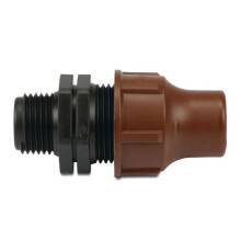 Mutteri PP 16 mm x 1/2" lukko x GZ ruskea tyyppi BF-82-50 lukko