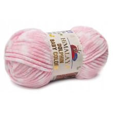 HIMALAYA TYKT garn DOLPHIN BABY COLORS 80424 pink og hvid