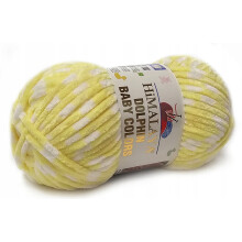 HIMALAYA TYKT garn DOLPHIN BABY COLORS 80426 gul og hvid