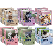 BOZITA MOKRA HRANA ZA MAČKE Mesni koščki v omaki MEŠANICA OKUSA 12 x 370 g