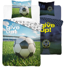 SET DI BIANCHERIA DA LETTO PER BAMBINI 160x200 COTONE CALCIO LUMINOSO