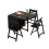130cm Black Solid Wood Folding Dining Table 4