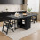 130cm Black Solid Wood Folding Dining Table 6