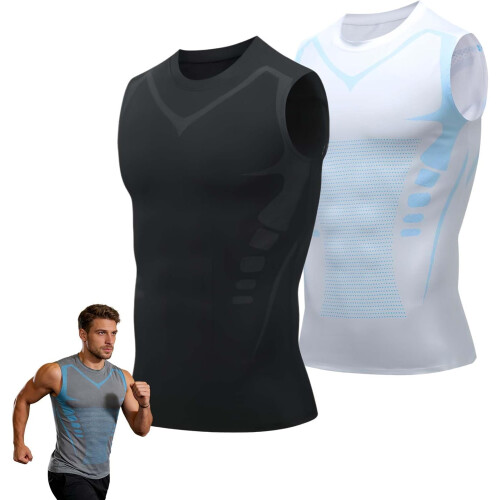 (2pcs-e, Large) Débardeur compression, homme, sport