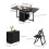 150cm Black Solid Wood Folding Dining Table 2