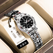 (P306 silver shell black surface steel belt model) Premium Brand Women New Luminous Quartz Wristwatch, Fashion Water Resistant Luxury Watch