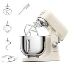 Kenwood kMix Calm Cream - Stand Mixer for Easy Baking, 5L Stainless Steel Bowl, Planetary Mixing, Metal Body, Variable Speed Control, 3-Piece Patisser
