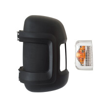 Citroën Jumper 2006- Carcasa de espejo retrovisor exterior con brazo largo + inserto de intermitente naranja (izquierdo) Juego de 2 piezas.
