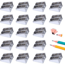 (Silver#18pcs, -) 2024 Magnesium Pencil Sharpener, 2-Hole Handheld Silver#12PCS