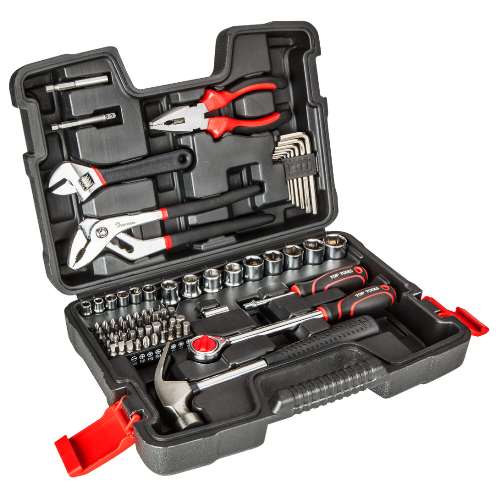 Schwarz Top-Tools Werkzeugset 81 Teile Kunststoffkoffer - Bild 5