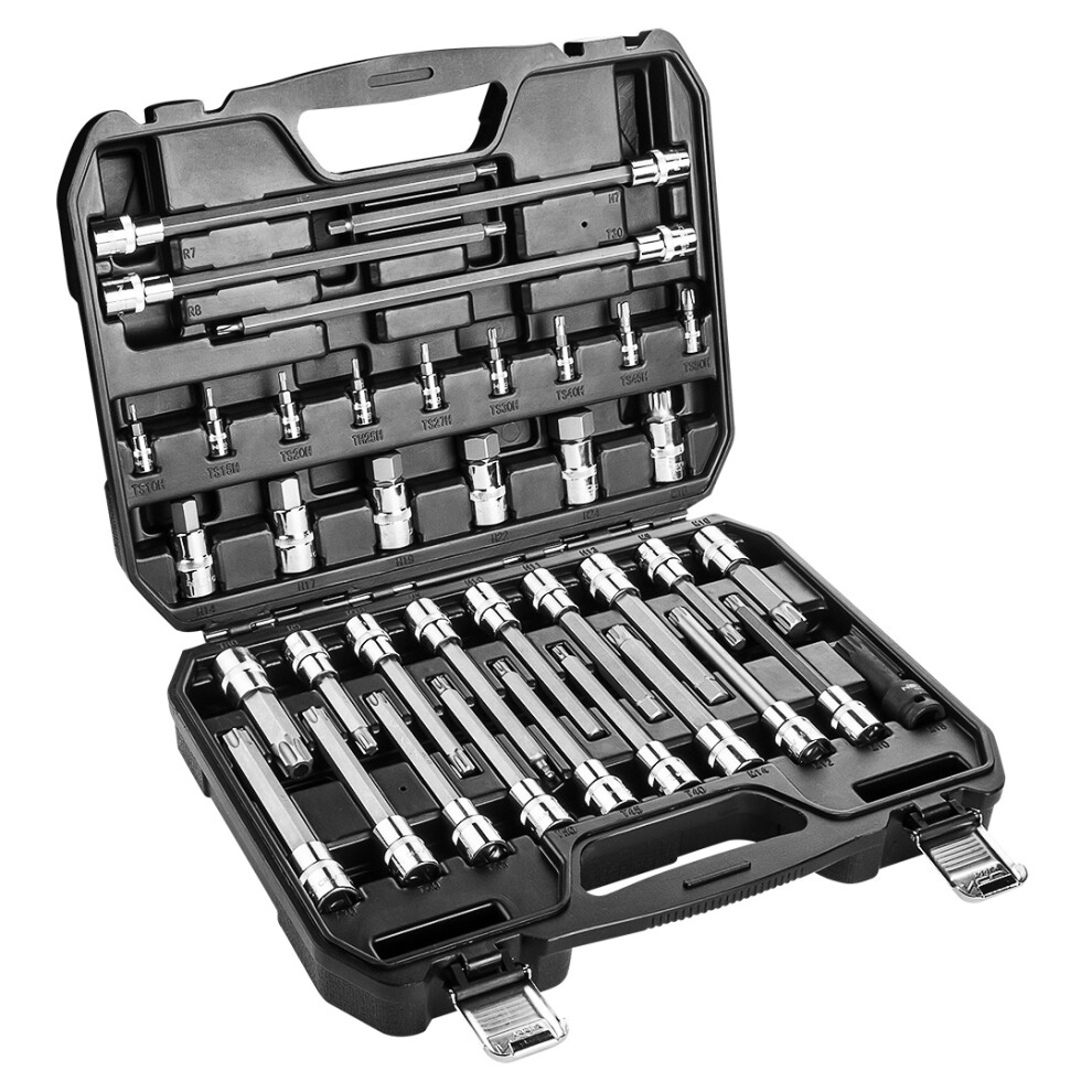 Neo - 38 Tlg. Profi Innensechsrund-Set Mit Steckschlüsseleinsätze 1/2', 1/4' - Bild 5