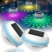 (Auto color shift, -) 2026 Solar Floating Pool Lights, Waterproof LED 2 Mixed