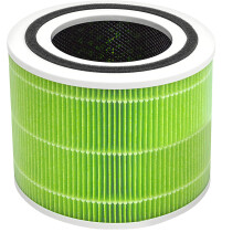 LEVOIT Core 300-RF-MB Genuine Air Purifier Mold & Bacteria Replacement Filter, 3-in-1 HEPA, High-Efficiency Activated Carbon, Green, Suitable for Core