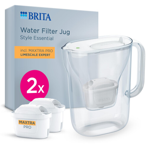 BRITA BRITA Water Filter Jug MAXTRA Style Essential, 2x Limescale Expert filters
