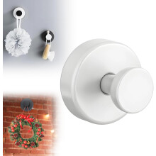 (White, -) 2026 No-Drill Suction Cup Wreath Hanger, 1 Black