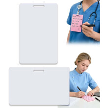 (White, -) Erasable Silicone Badge Notepad, Reusable 5PCS-A