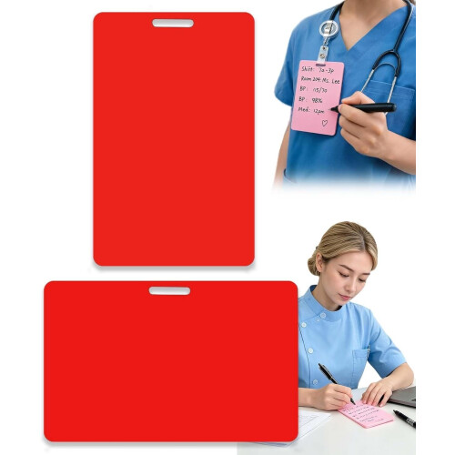 (Red, -) Erasable Silicone Badge Notepad, Reusable 5PCS-A