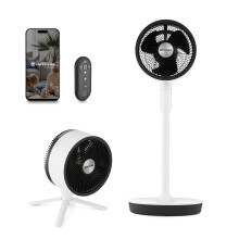 Dimplex DuoCool 2-in-1 Portable Cooling Fan - Corded Pedestal & Desk Fan, Silent 36dB, WiFi Smart App/Voice Control, Indoor/Outdoor, 5 Speeds, White