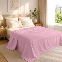 Rohi Pink King Size Flat Sheet Microfibre – Ultra-Soft, Durable, and Hypoallergenic Flat Sheets for Standard and Oversized Mattress Flat Bed Sheet (