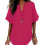 (Red, Medium) Damen Kurzarm Bluse, Einfarbig, Casual, Alltag, Top, Basic, Damen, Mode, Freizeit, Business, Bluse 1