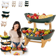 (Two layers-Black, -) Fruitmand - 1 Stuk, Keukenorganizer