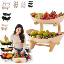 (Two layers-Beige, -) Fruitmand - 1 Stuk, Keukenorganizer