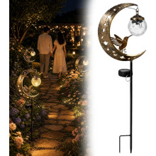 (1PCS, -) 2PCS Hummingbird Moon Solar Garden Stake Light