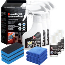 (3 Set, -) 2026 Automotive Headlamp Restoration Fluid, Polishing Kit