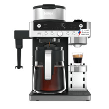 Ninja Prestige 2-in-1 Filter Coffee and Pod Capsule Machine with Built-in Milk Frother, Make Lattes, Iced Coffee and Flat Whites, Black CFN802UK