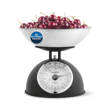 Salter Timeless Mechanical Kitchen Scale – Cooking Scale, 2L Dishwasher Safe Bowl, Easy-Read Dials, Large Digits, No Batteries, Retro Design, 5kg Ca