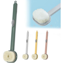 (Green, -) 2024 Long Handle Shower Brush with Soap Dispenser, Green