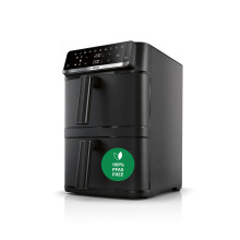 Bosch Air Fryer Series 6, XXL Double Stack 12L, 2 x 6L drawers with SYNC function, 6 food presets, non-toxic coating, metal interior, black, MAFD661B0
