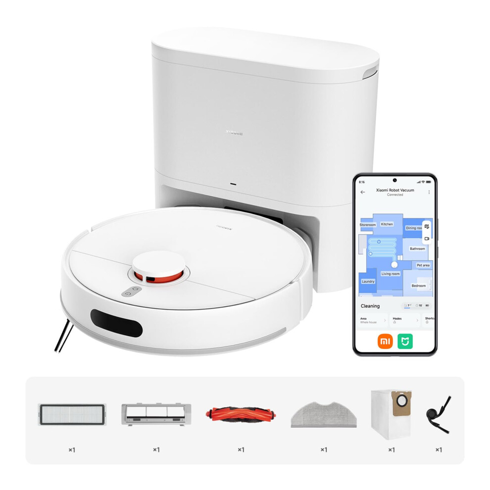 Xiaomi H40 Self-Emptying Robot Vacuum With Mop, Up To 90 Days Freedom From Maintenance, Powerful 10000Pa Suction, Lds Navigation,Anti-Tangle System, A