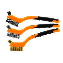 Drahtbürsten-Set, 3-teilig, 3x7 Reihen (Bürsten aus Stahl-, Nylon- und Messingdraht. Bürstenprofil zur Steigerung der Reinigungseffizienz.)