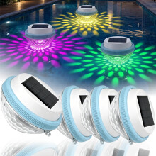 (Warm white steady, -) 2026 Solar Floating Pool Lights, Waterproof LED 2 Mixed