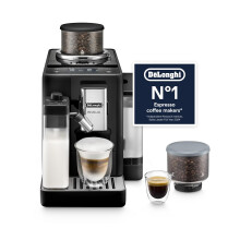 De’Longhi Rivelia - Perfetto Automatic Coffee Machine with LatteCrema Automatic Milk Frothing, 16 One-Touch Drinks, Colour Touch Display, Interchang
