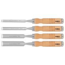 4 RÉSZES VÉSŐKÉSZLET (6, 12, 18, 24 MM), FANYÉL - T N37-800