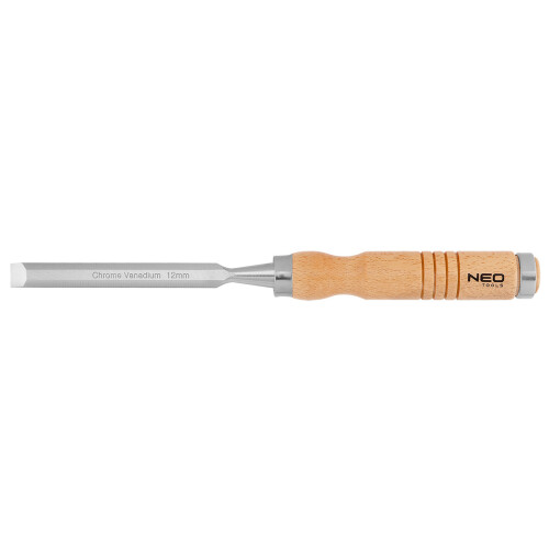 Ciseau de 12 mm, CRV, manche en bois
