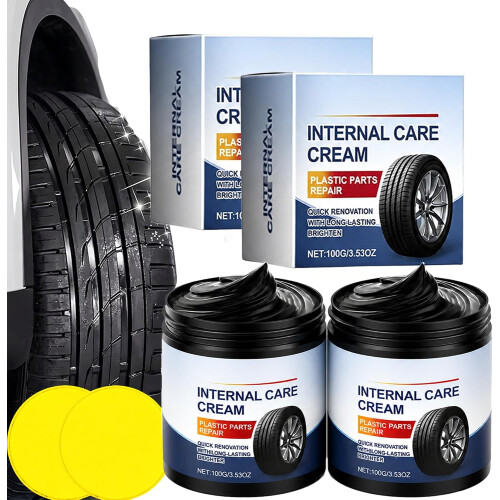 (2Pcs, -) 3Pcs Tire Coating Polishing Paste, Rubber Plastic Dressing