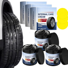 (3Pcs, -) Reifenpflegepaste, 3 Stück, Auto, Reifen, Glanz, Schutz, Risse, Creme, Politur, Gummi, Kunststoff
