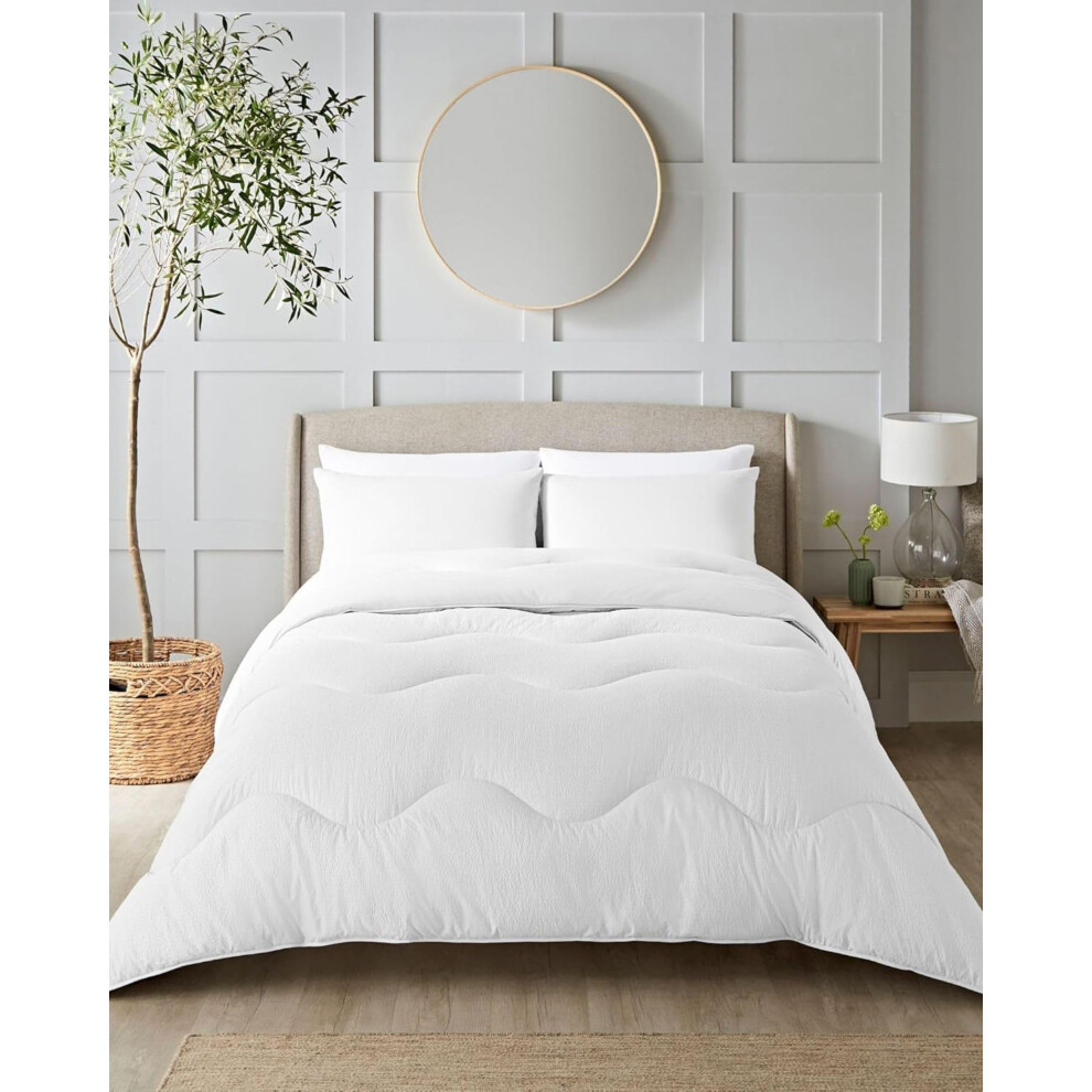 Night Lark Coverless Duvet Single 10.5 Tog - Polar White | Single Quilt 10.5 Tog, All Season Duvet with Pillowcase Set, Hypoallergenic & Machine Washable, Seersucker - Image 7
