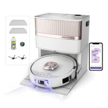 Shark PowerDetect UV Reveal Robot Mop and Vacuum, Auto-Empty Charging Dock, Anti-Allergen HEPA Filtration, Self-Cleaning and Drying Mop, Stain Detect,
