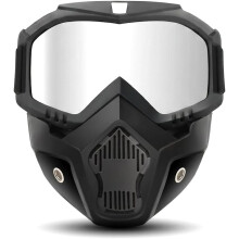 (Black Frame Silver Mirror Lens, -) 2026 Kokokasvosuojaimet, vaihdettavat linssit ajokäyttöön