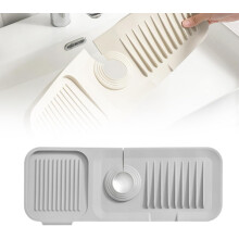 (Light Grey, Large) 2024 Kuchyňská podložka pod baterii, silikonová podložka pod sušení bílá, velká