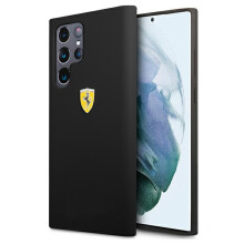 Coque en silicone noire pour Samsung Galaxy S22 Ultra Ferrari On Track