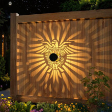 (Yellow 1pc, -) 2026 Patriotic Eagle Solar Mandala Light, Waterproof Fence
